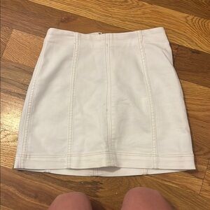 Free People Cream Mini Pencil Skirt Work